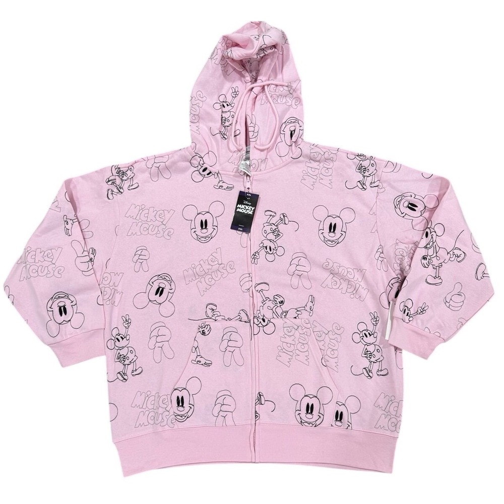 Disney Mickey Mouse Pink Zip Hoodie XXL